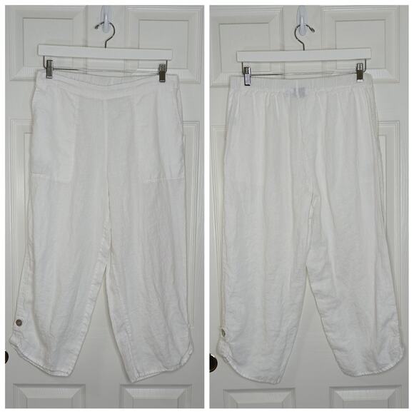 Habitat linen cropped wide leg pants sz M - Picture 2 of 8